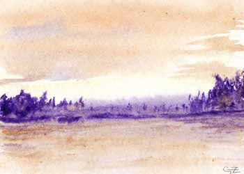 "Dane County Landscape" by Charlene Zabawski, Madison  WI - Watercolor, SOLD